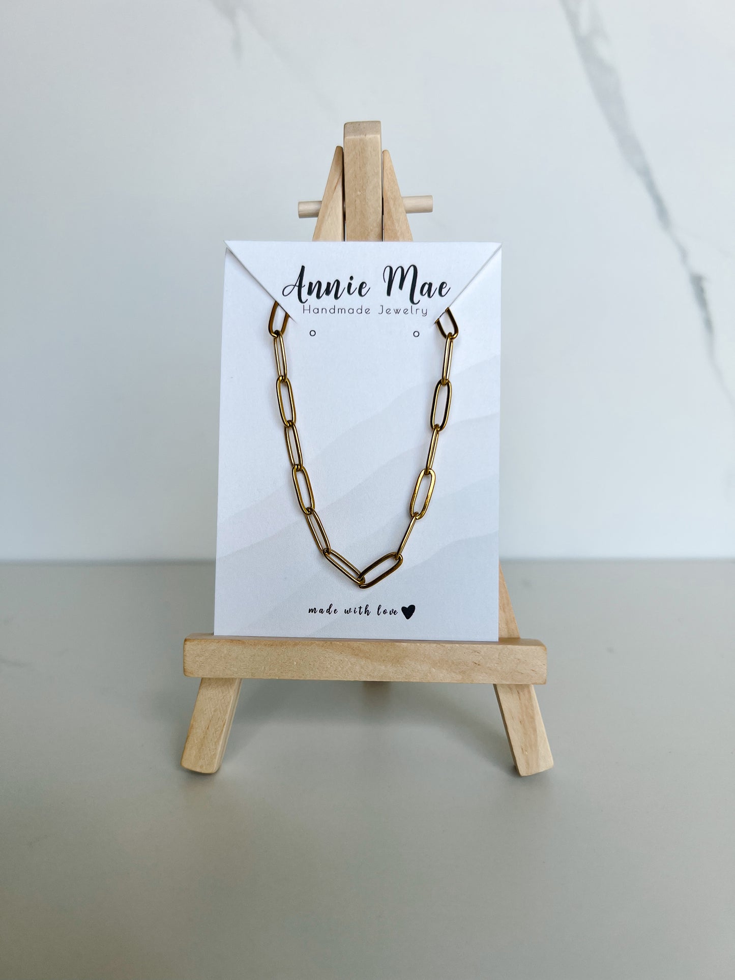 Gold Paperclip Chain Necklace