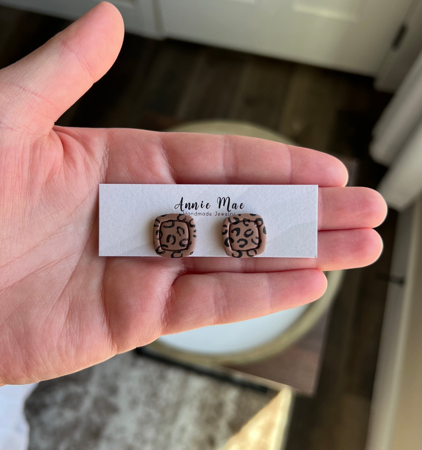 Square Cheetah Studs