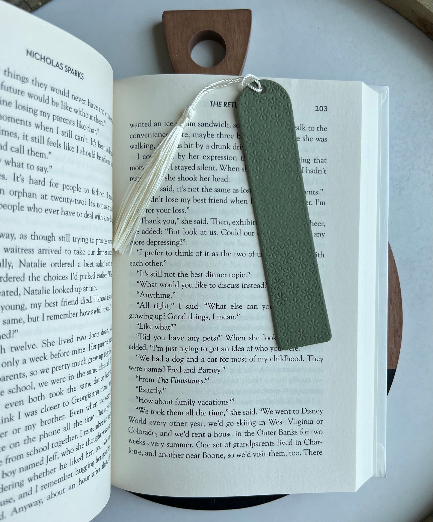 Long Bookmark - Green Floral