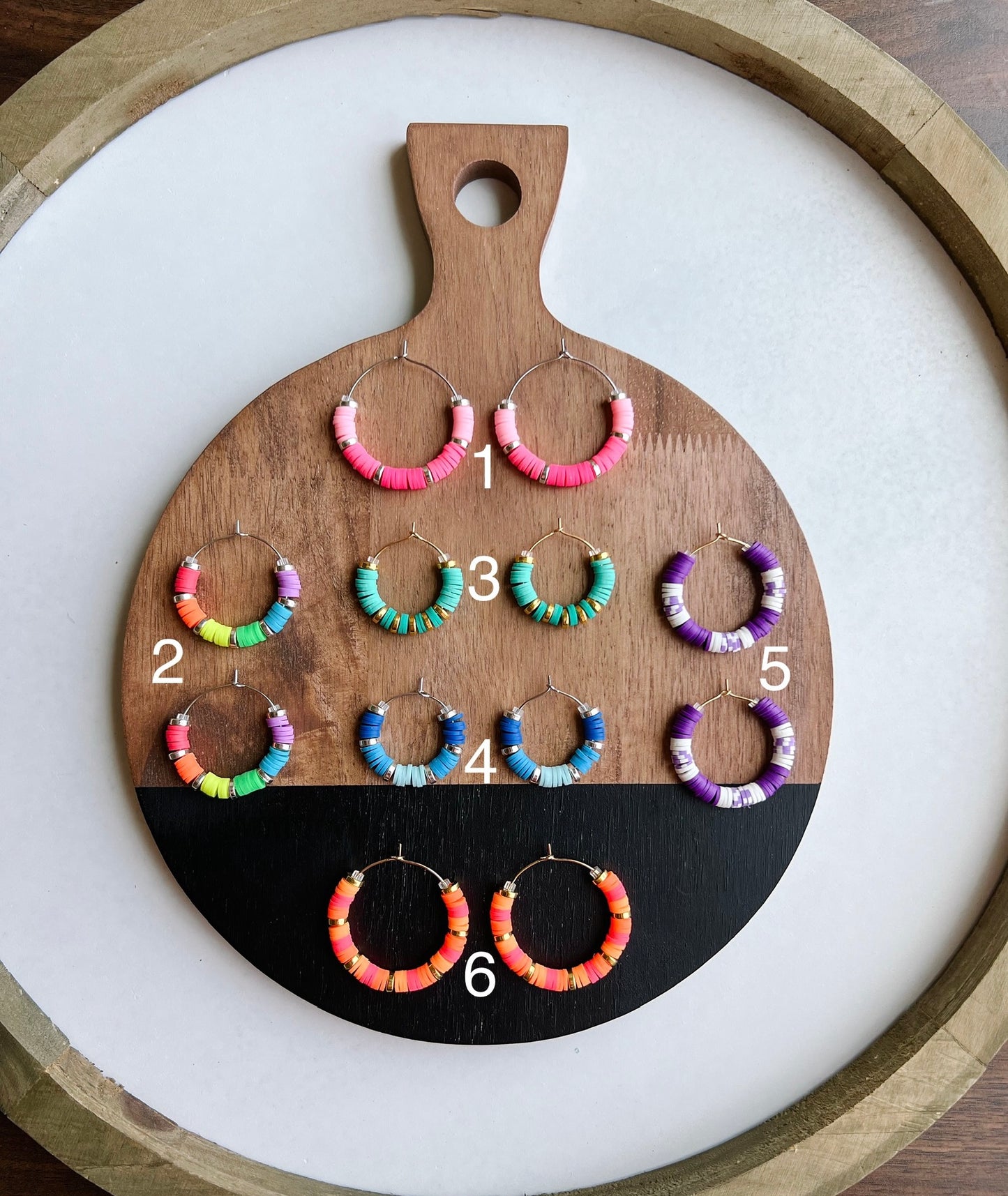Summer Clay Bead Hoops