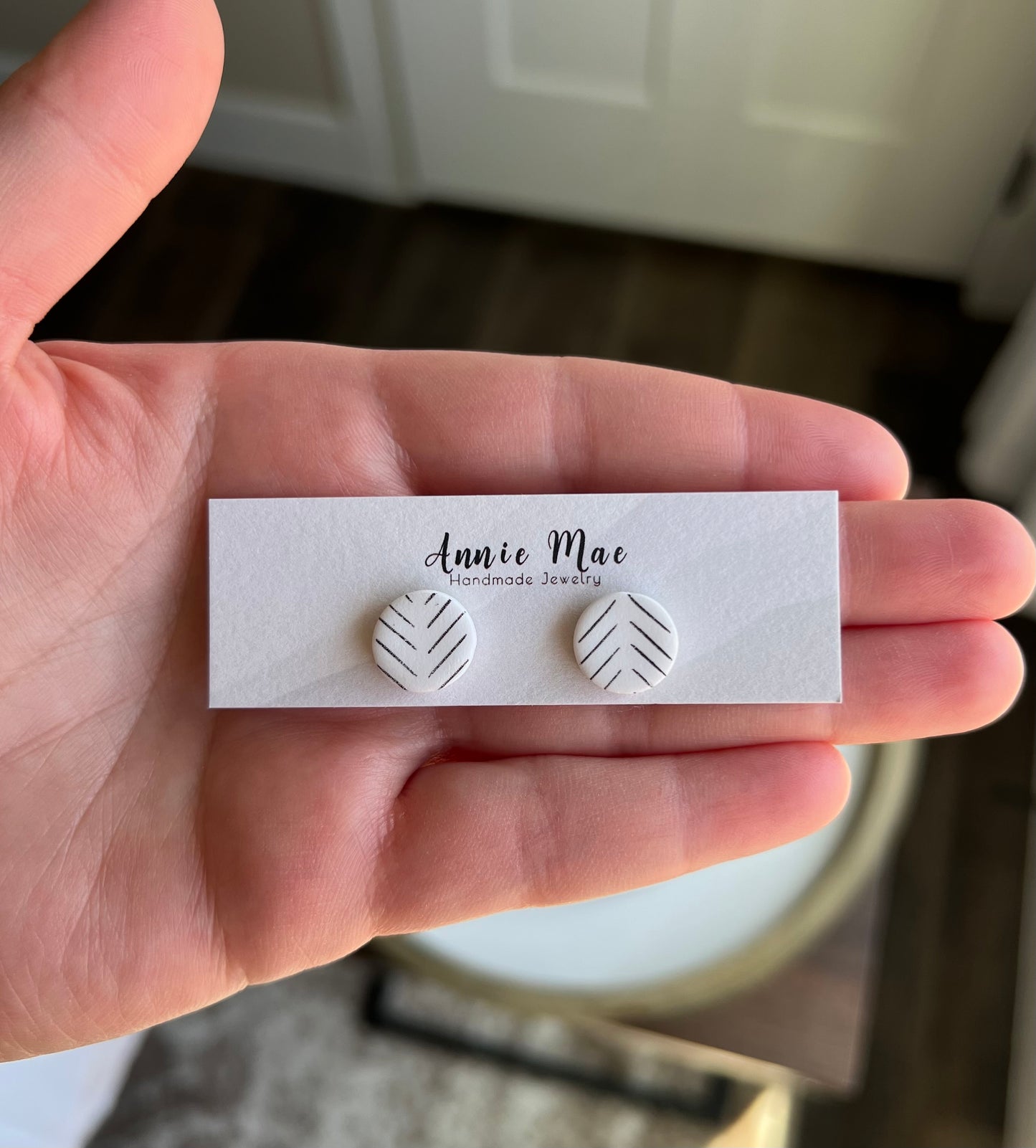 White Chevron Stud
