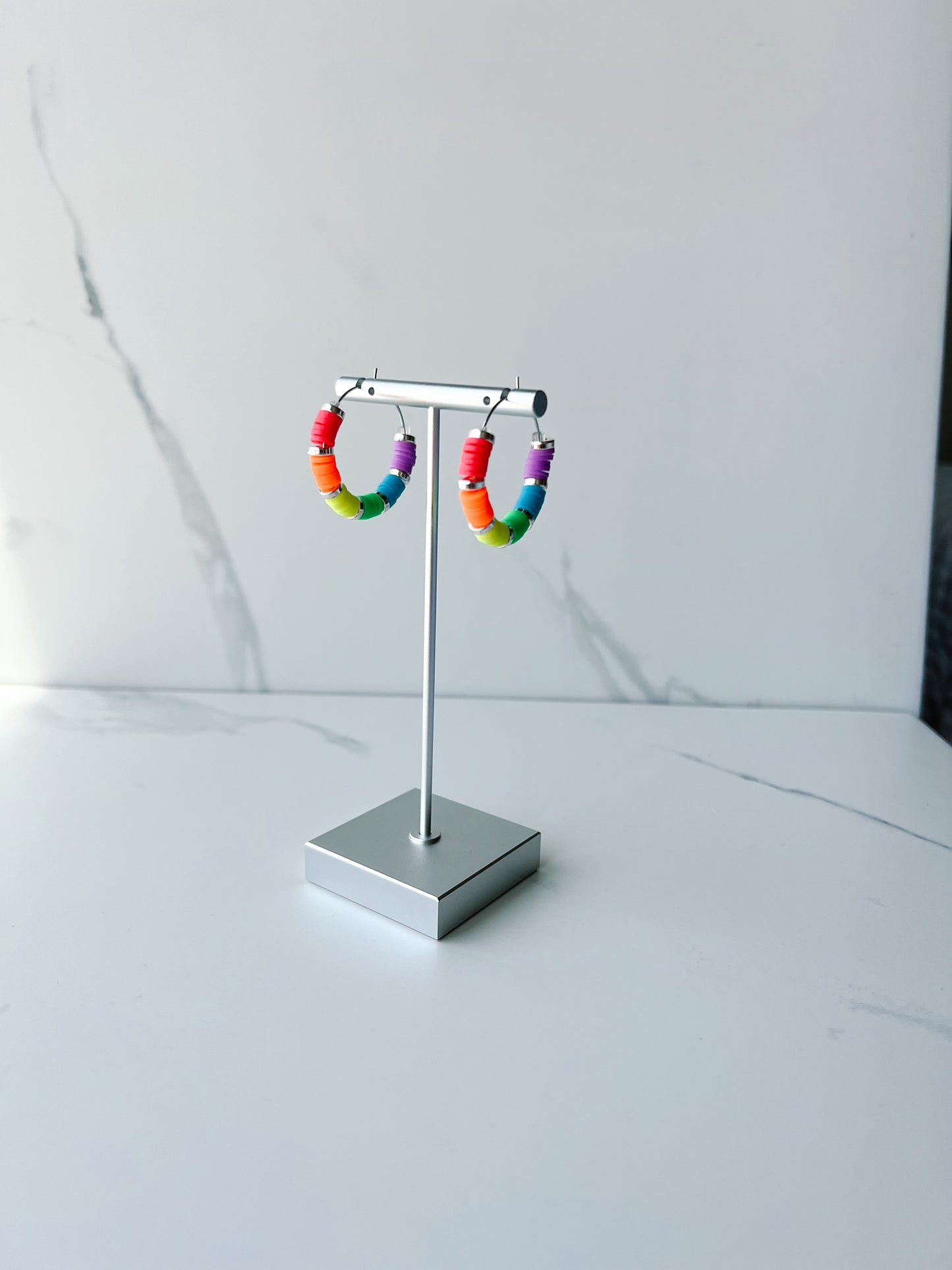 Summer Clay Bead Hoops