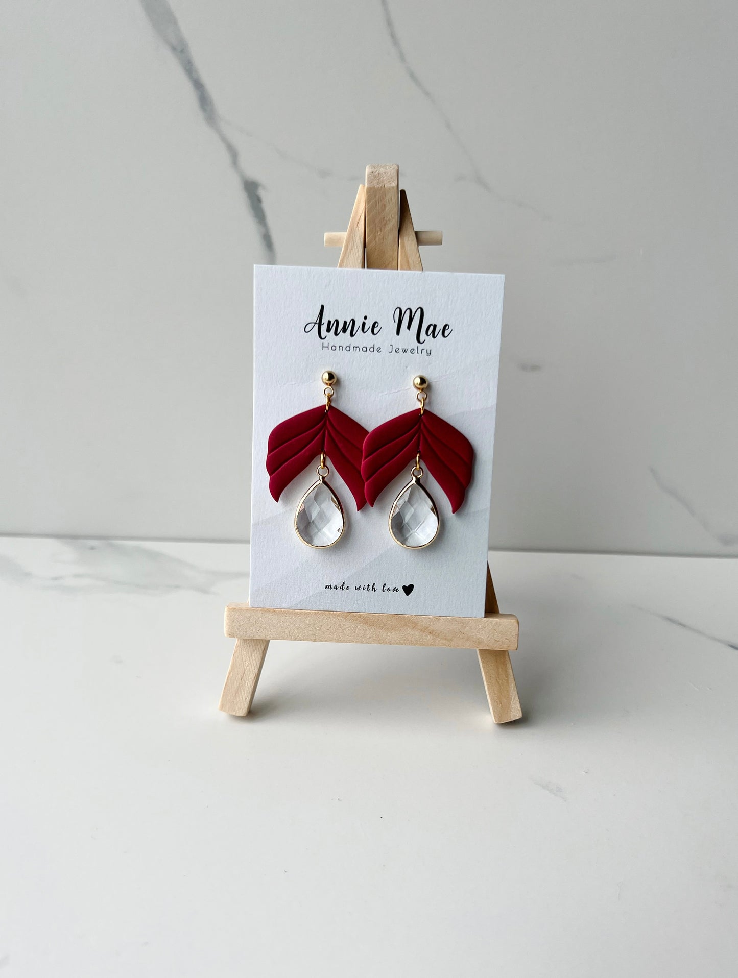 Haylee - Deep Red w/Crystal Charm