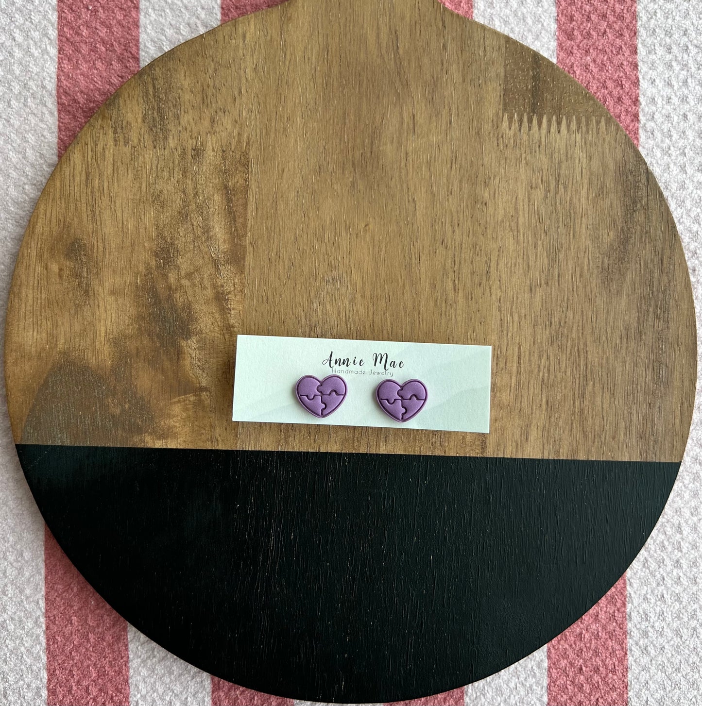 Puzzle Heart Studs