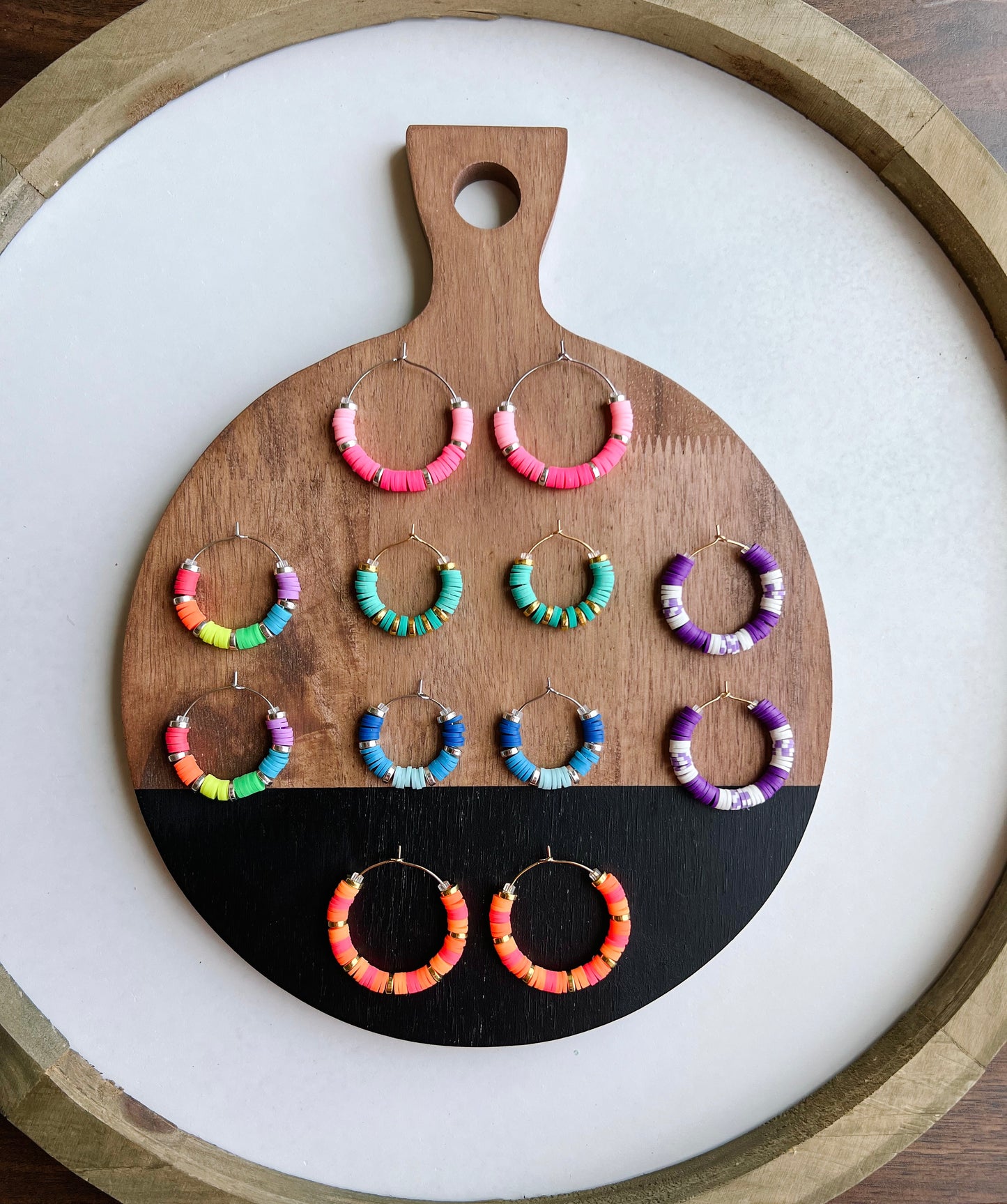 Summer Clay Bead Hoops