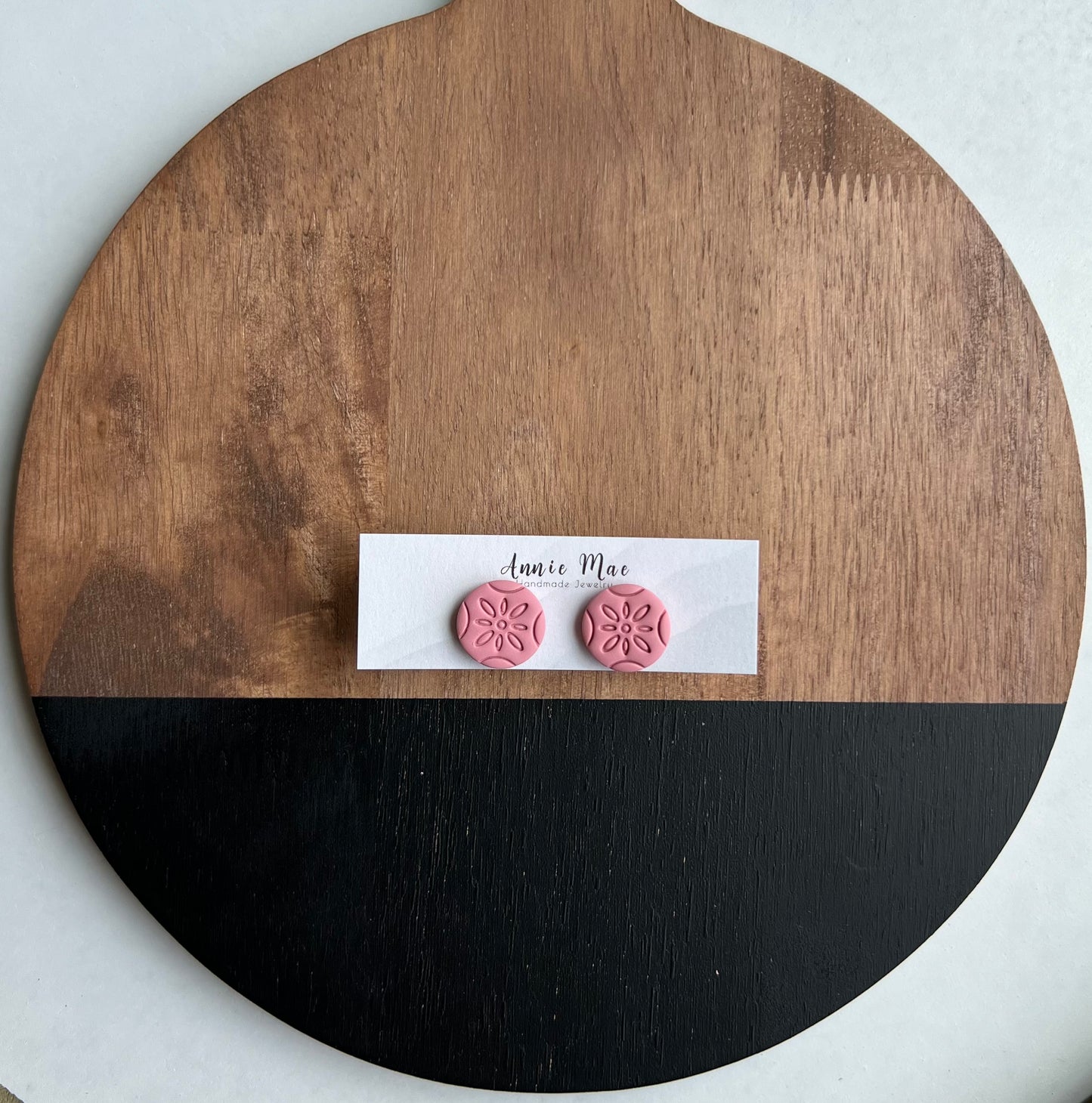 Boho Circle Stud - Dusty Pink