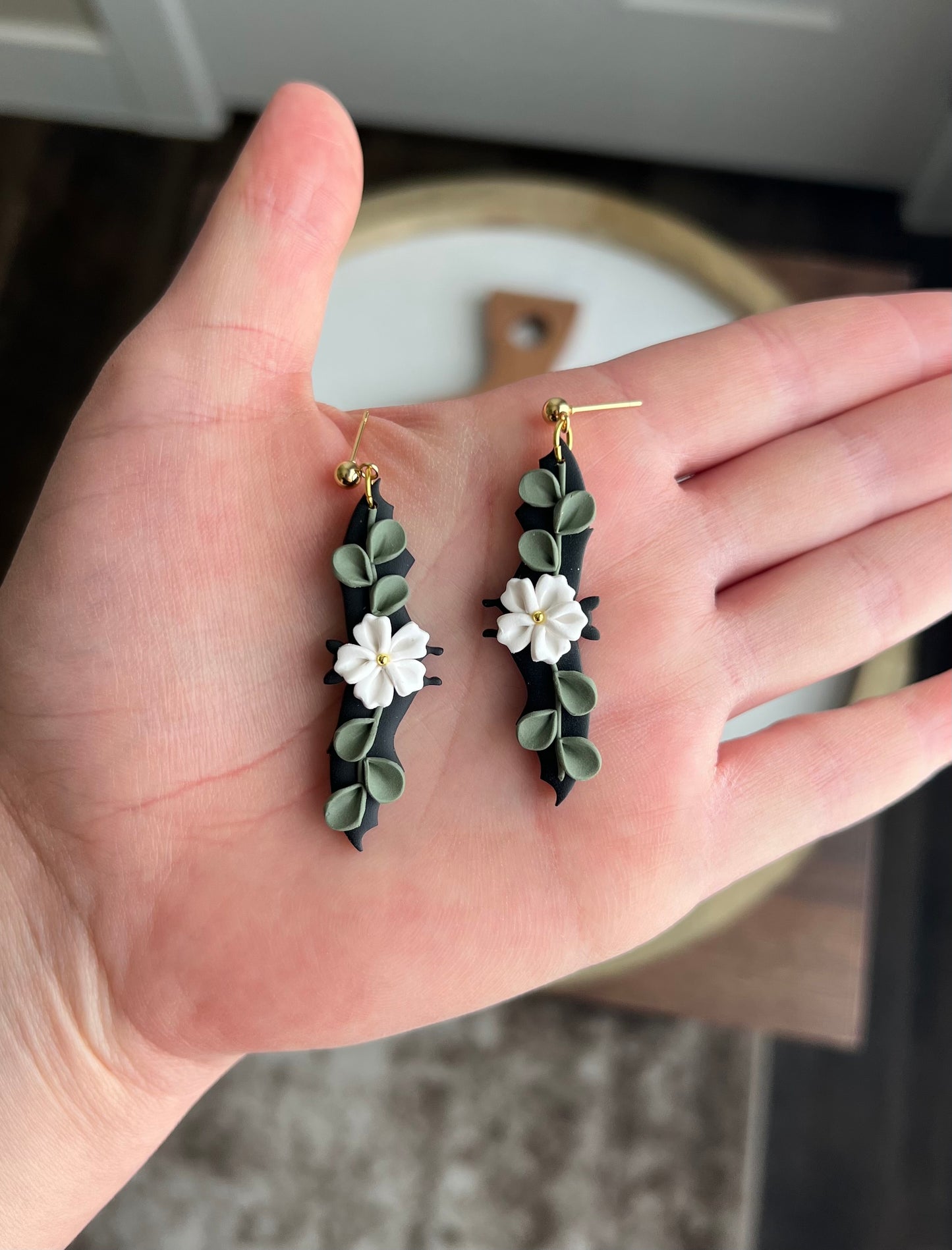 Black Floral Bats