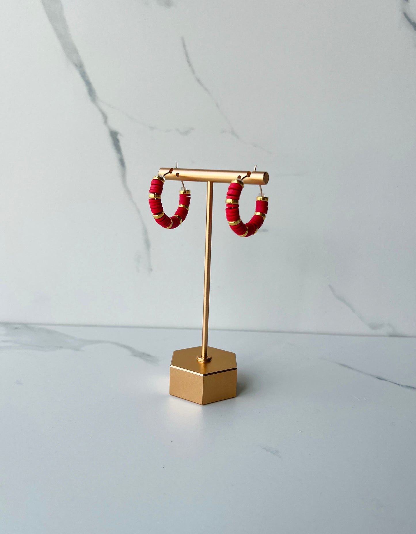 Patriotic Clay Bead Hoops