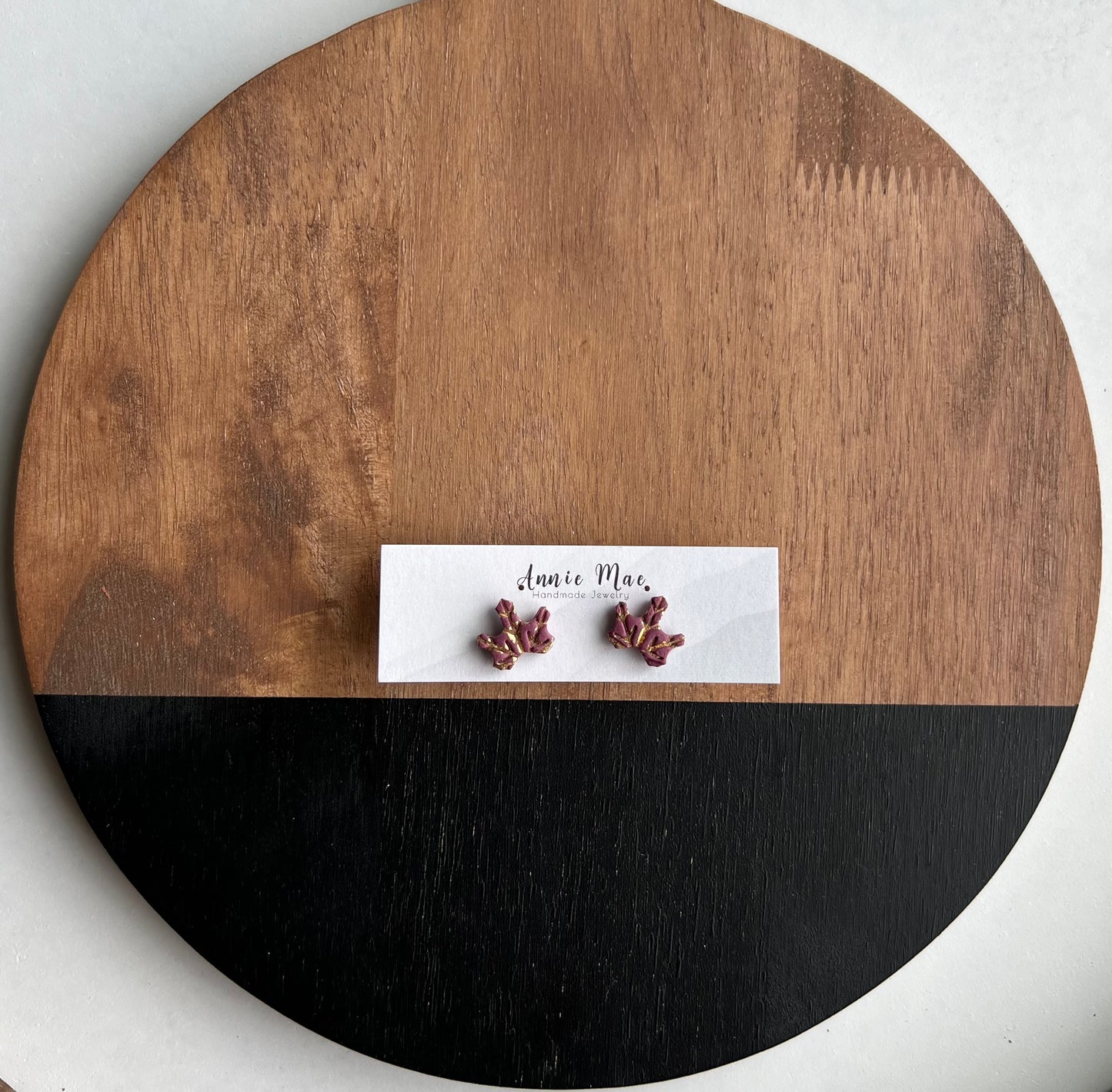 Maple Leaf Studs - Merlot & Gold