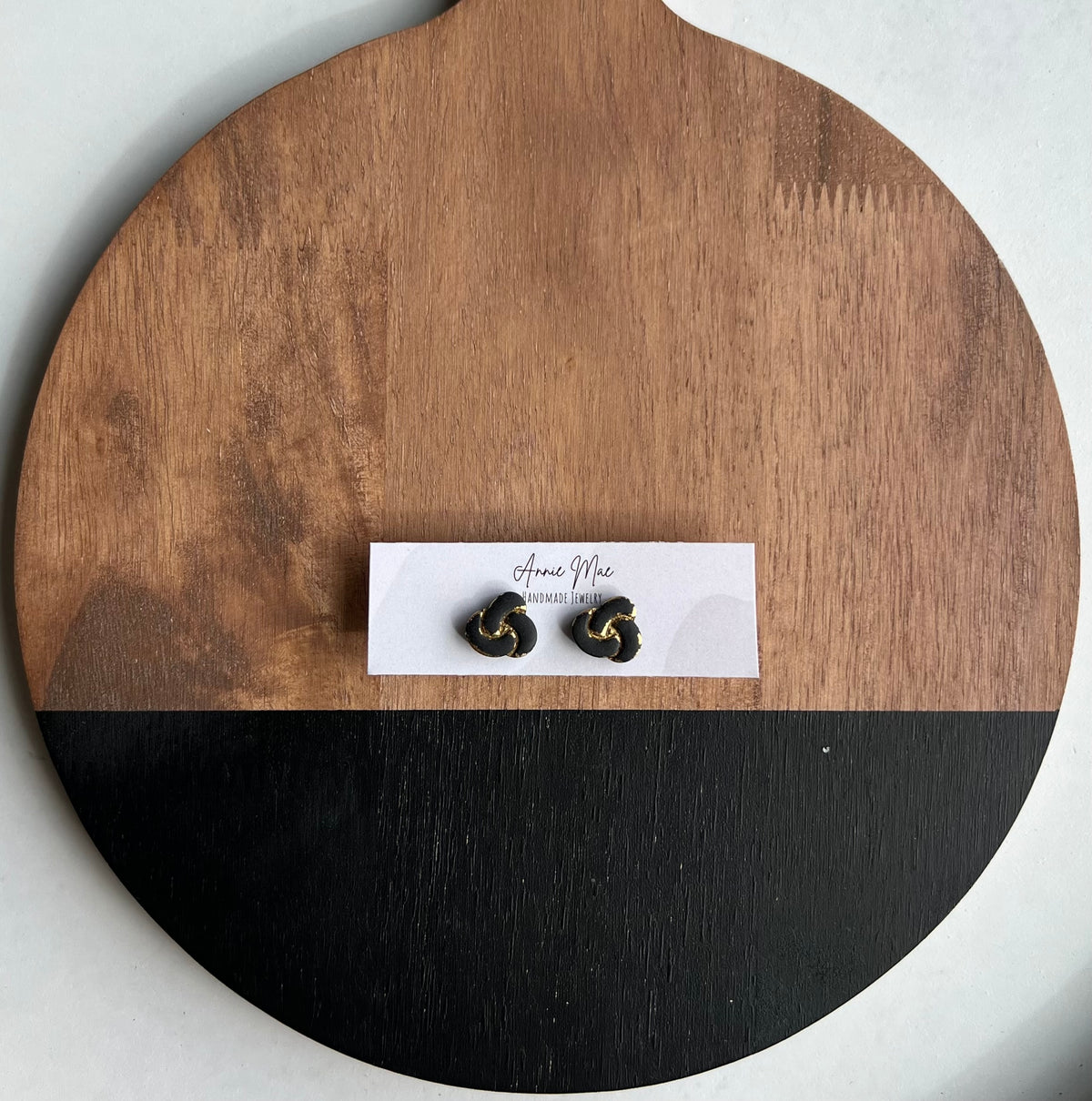 Knot Studs - Black & Gold - PRE ORDER