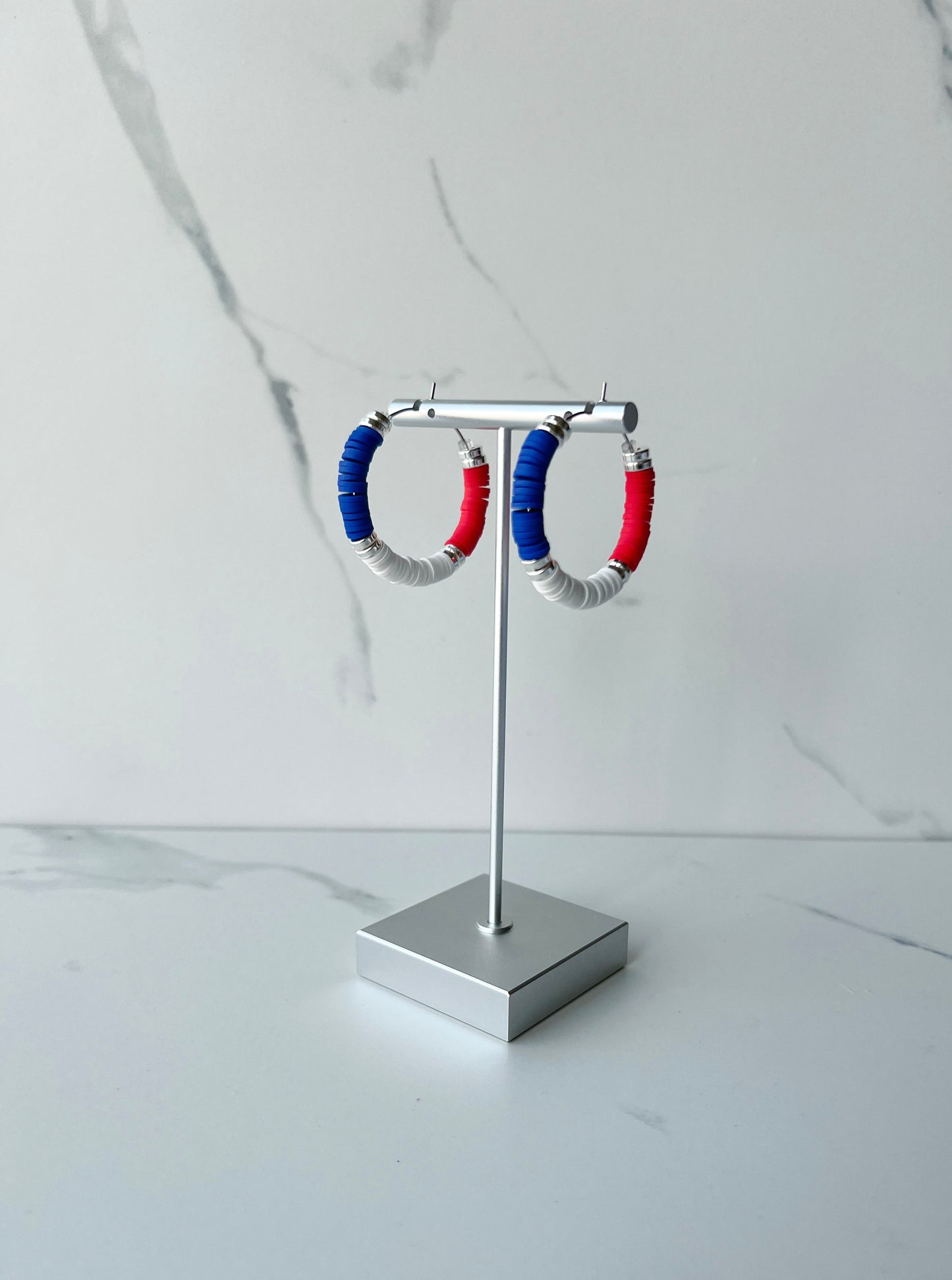Patriotic Clay Bead Hoops