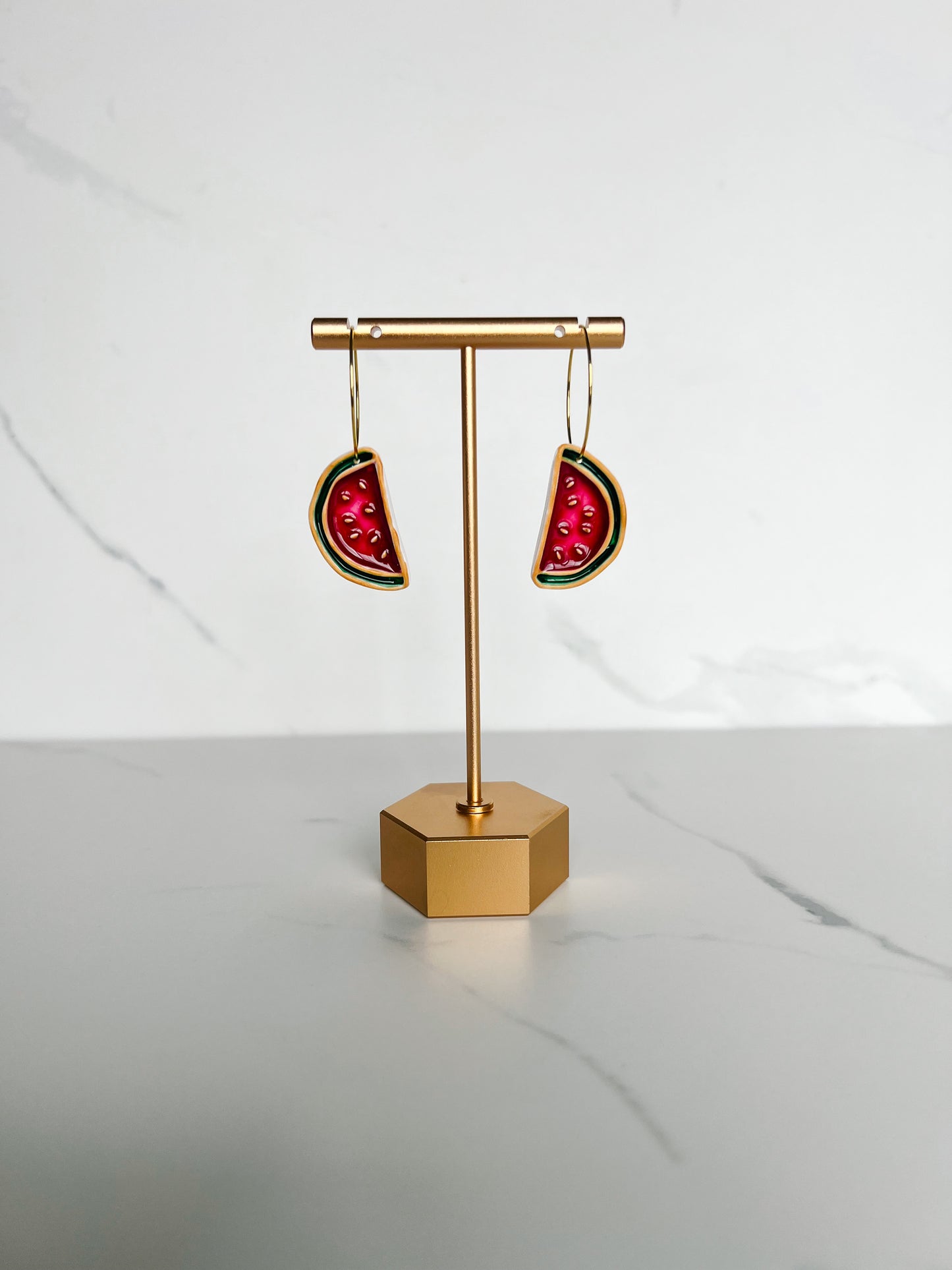 Watermelon Colored Resin Hoops - PRE ORDER