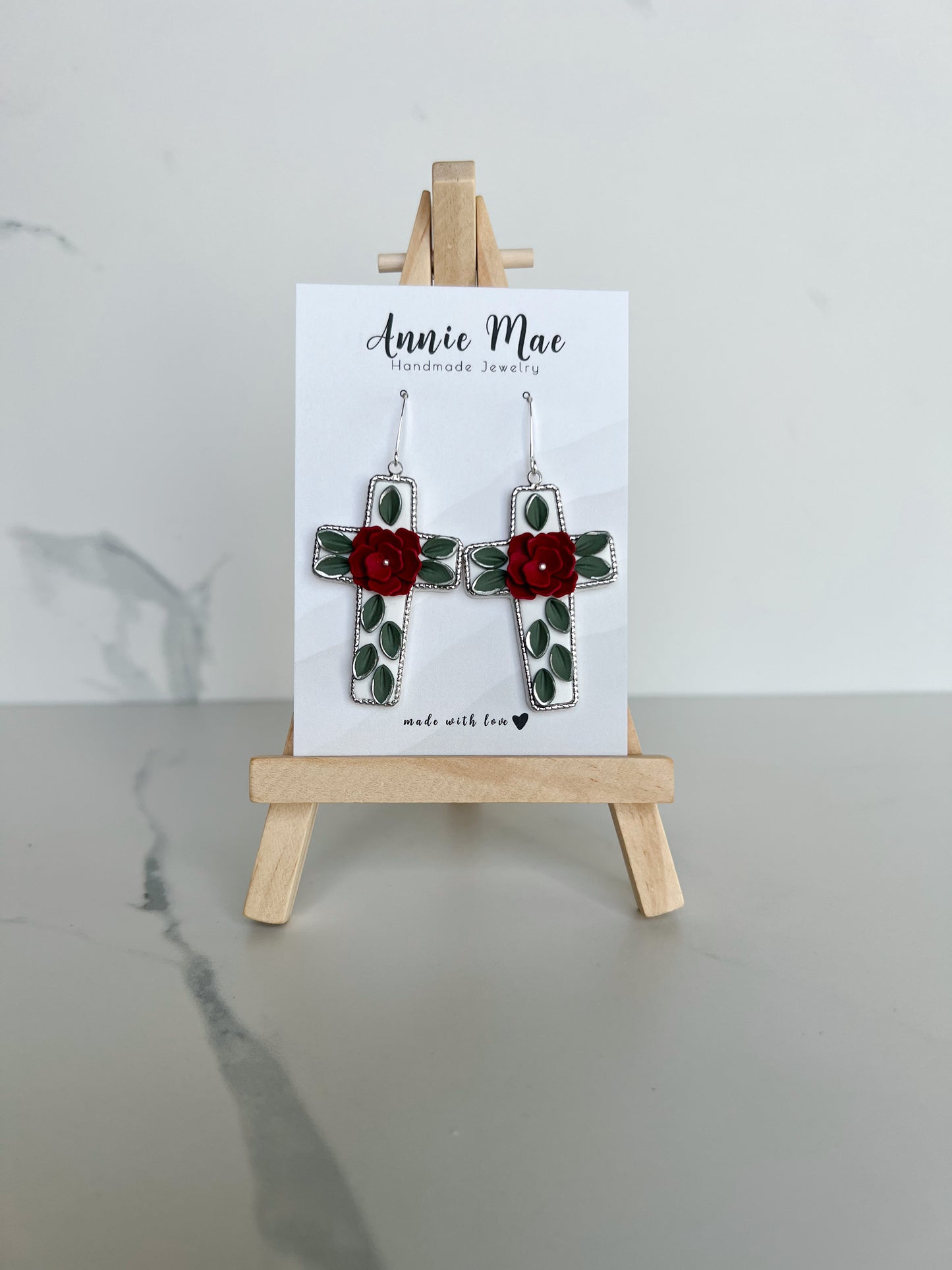 Floral Cross - Silver - PRE ORDER