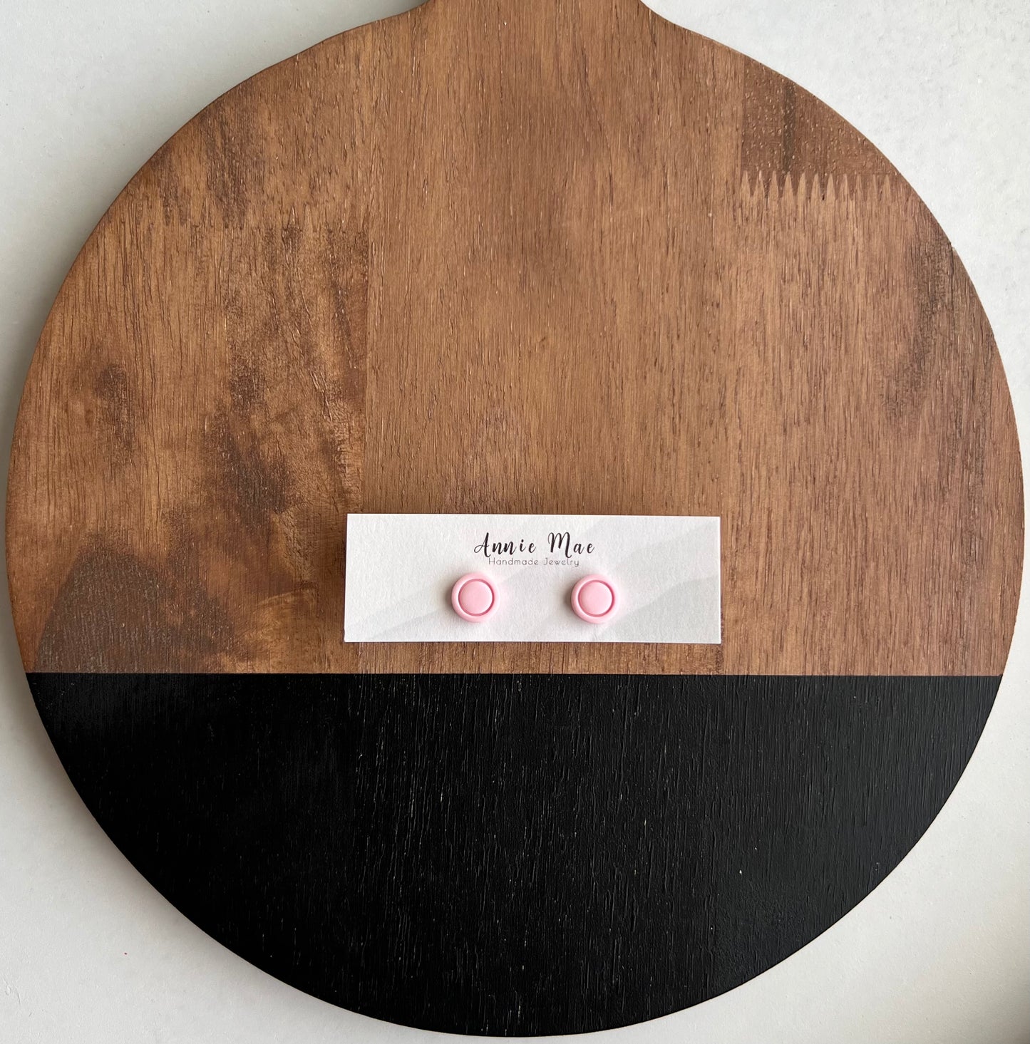 Pink Embossed Circle Studs