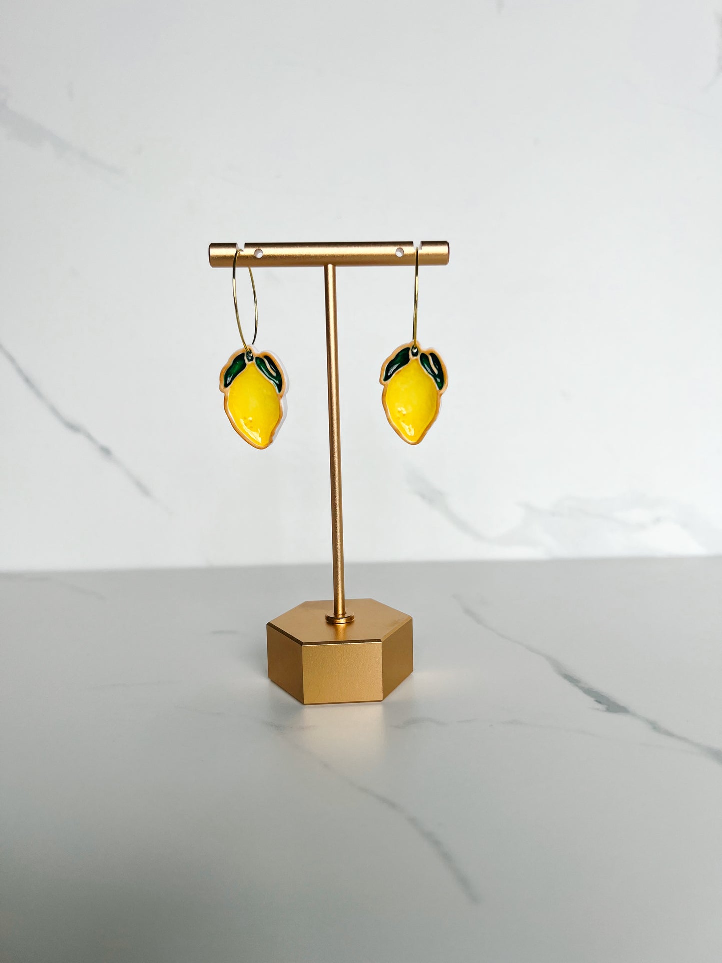 Lemon Colored Resin Hoops - PRE ORDER