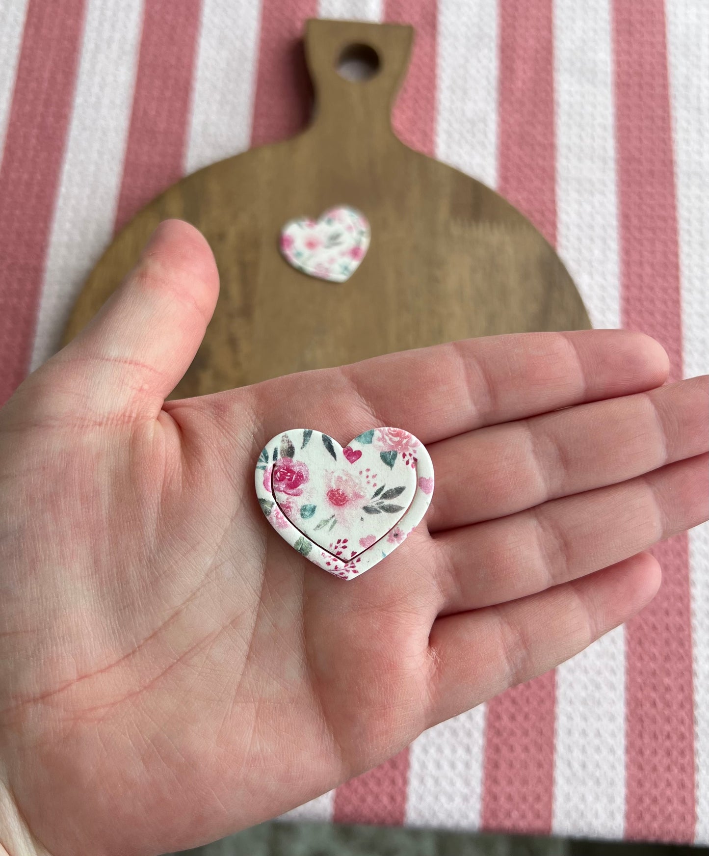 Heart Bookmark - Pink Floral