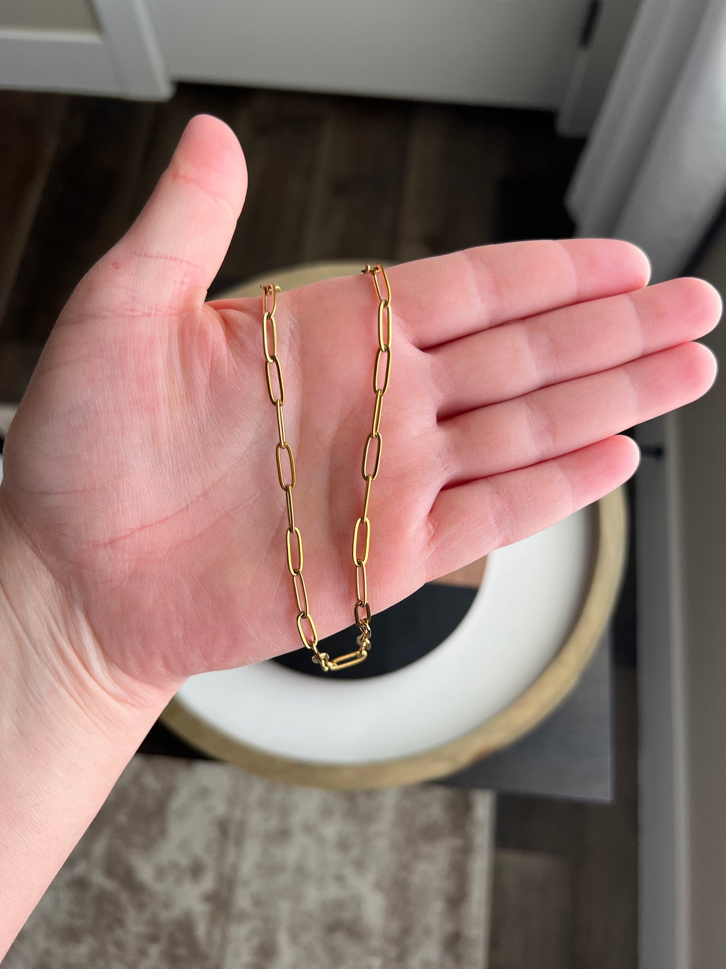 Gold Paperclip Chain Necklace