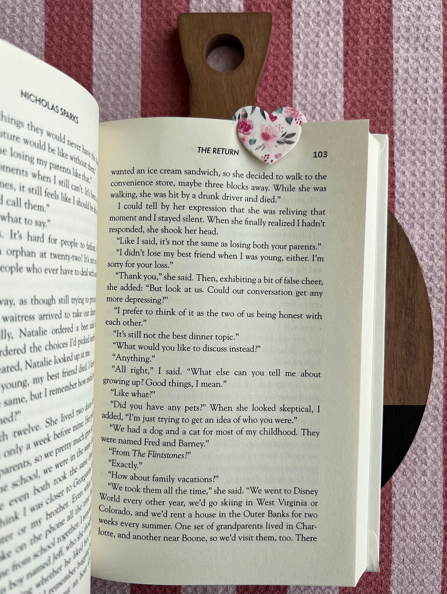 Heart Bookmark - Pink Floral