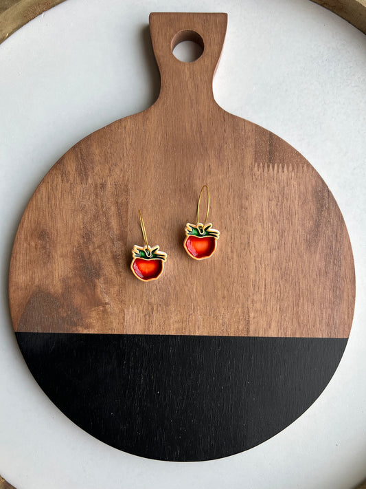 Tomato Colored Resin Hoops