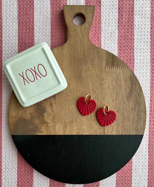 Heart Burst Hoops - Red