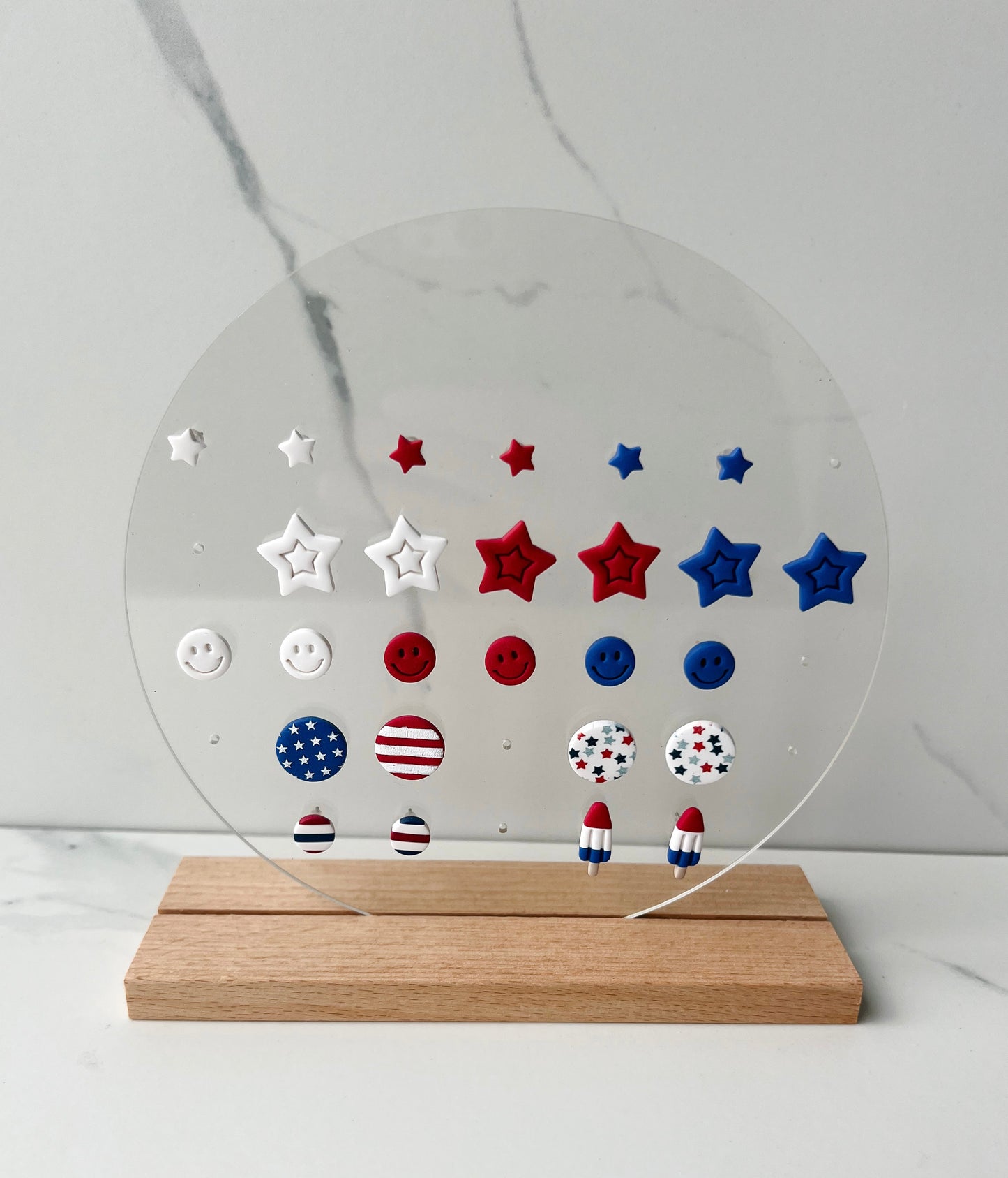 Smiley Studs - White