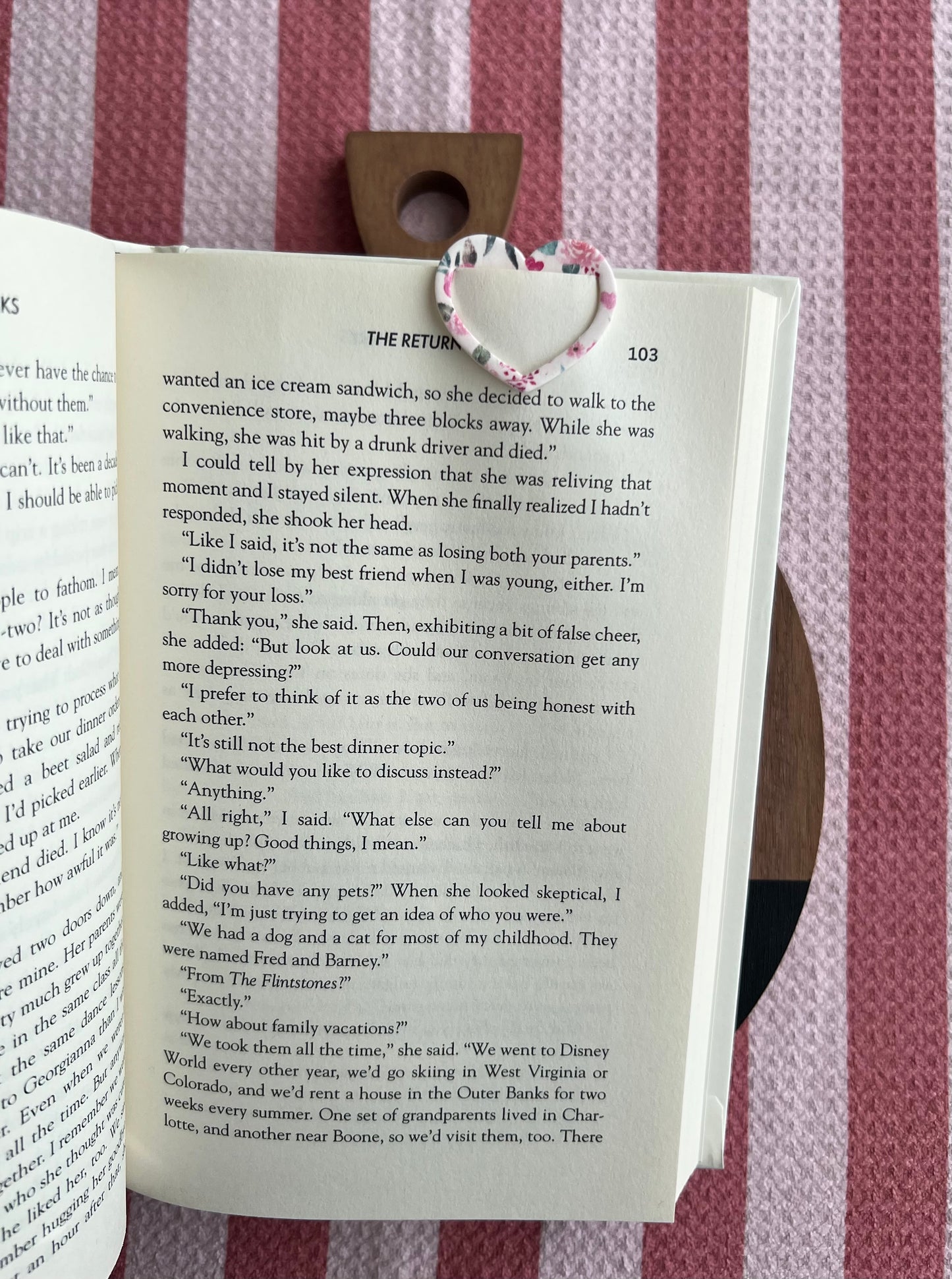 Heart Bookmark - Pink Floral