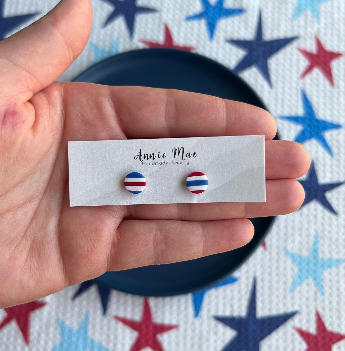 Patriotic Striped Studs