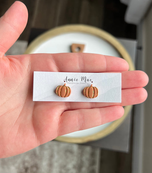 Pumpkin Studs - Orange & Gold