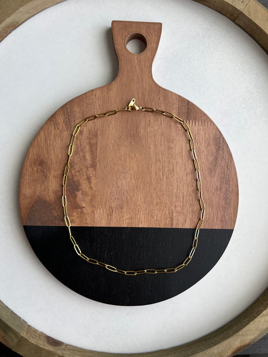 Gold Paperclip Chain Necklace
