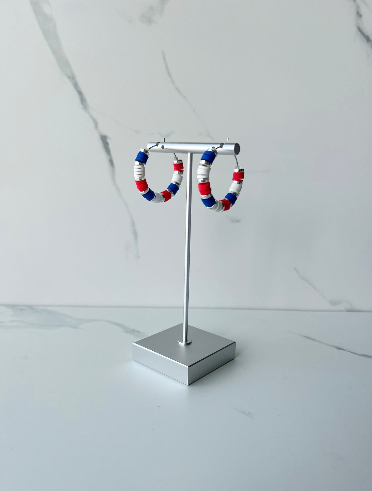 Patriotic Clay Bead Hoops