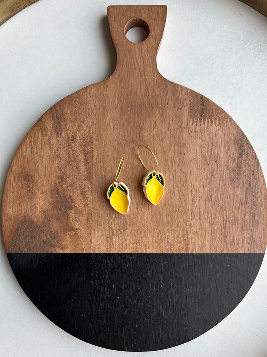 Lemon Colored Resin Hoops