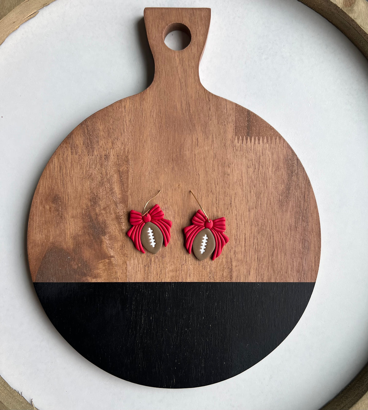 Bows & Footballs - Red - PRE ORDER