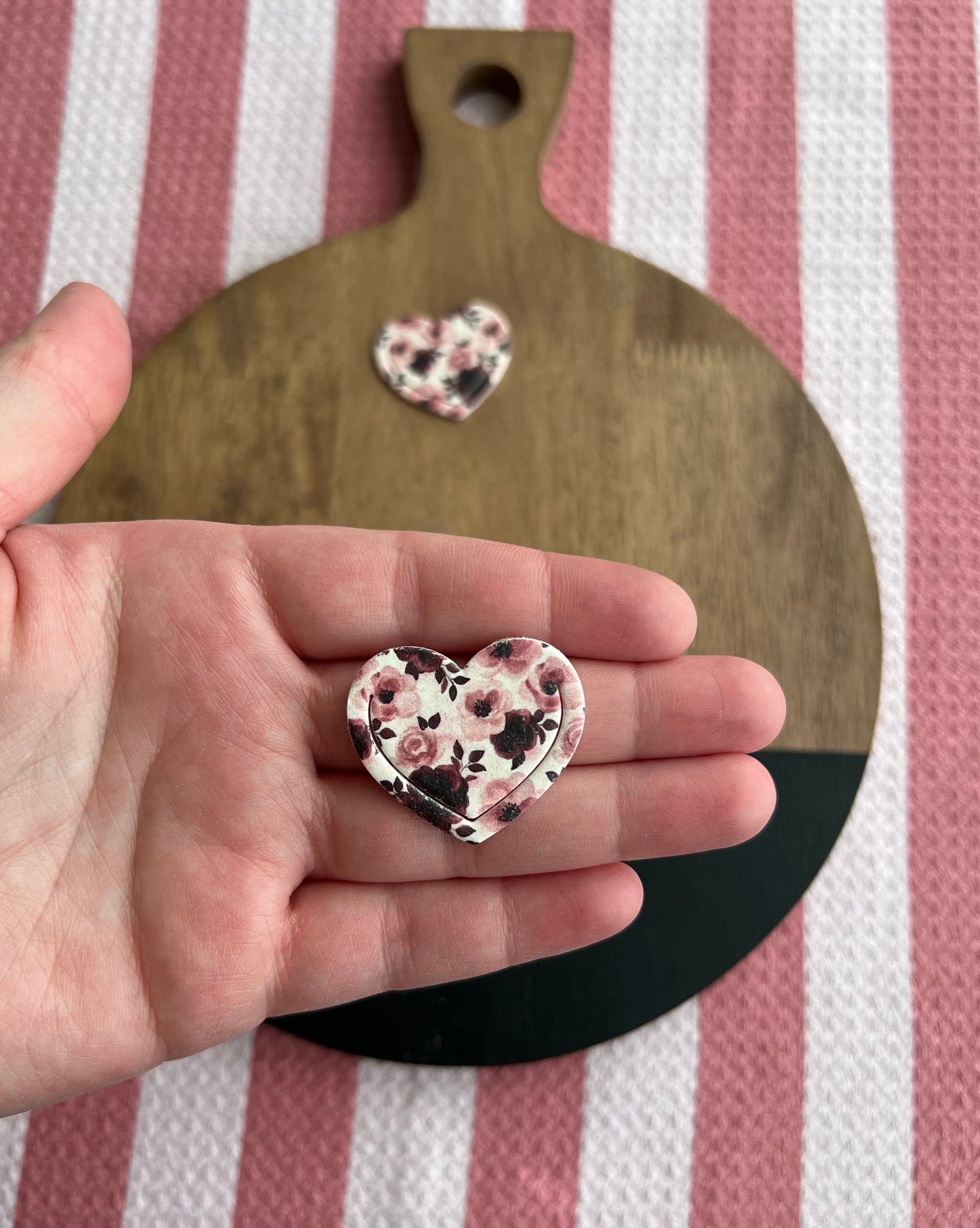 Heart Bookmark - Deep Floral