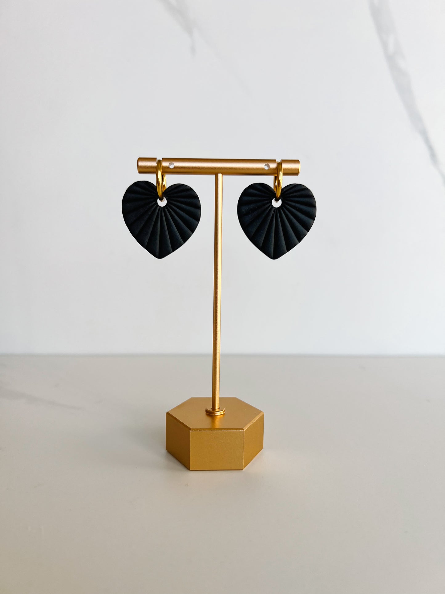 Heart Burst Hoops - Black