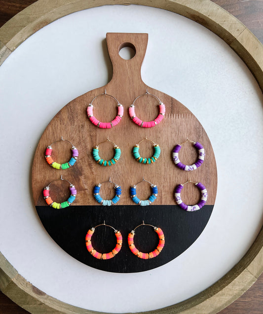 Summer Clay Bead Hoops