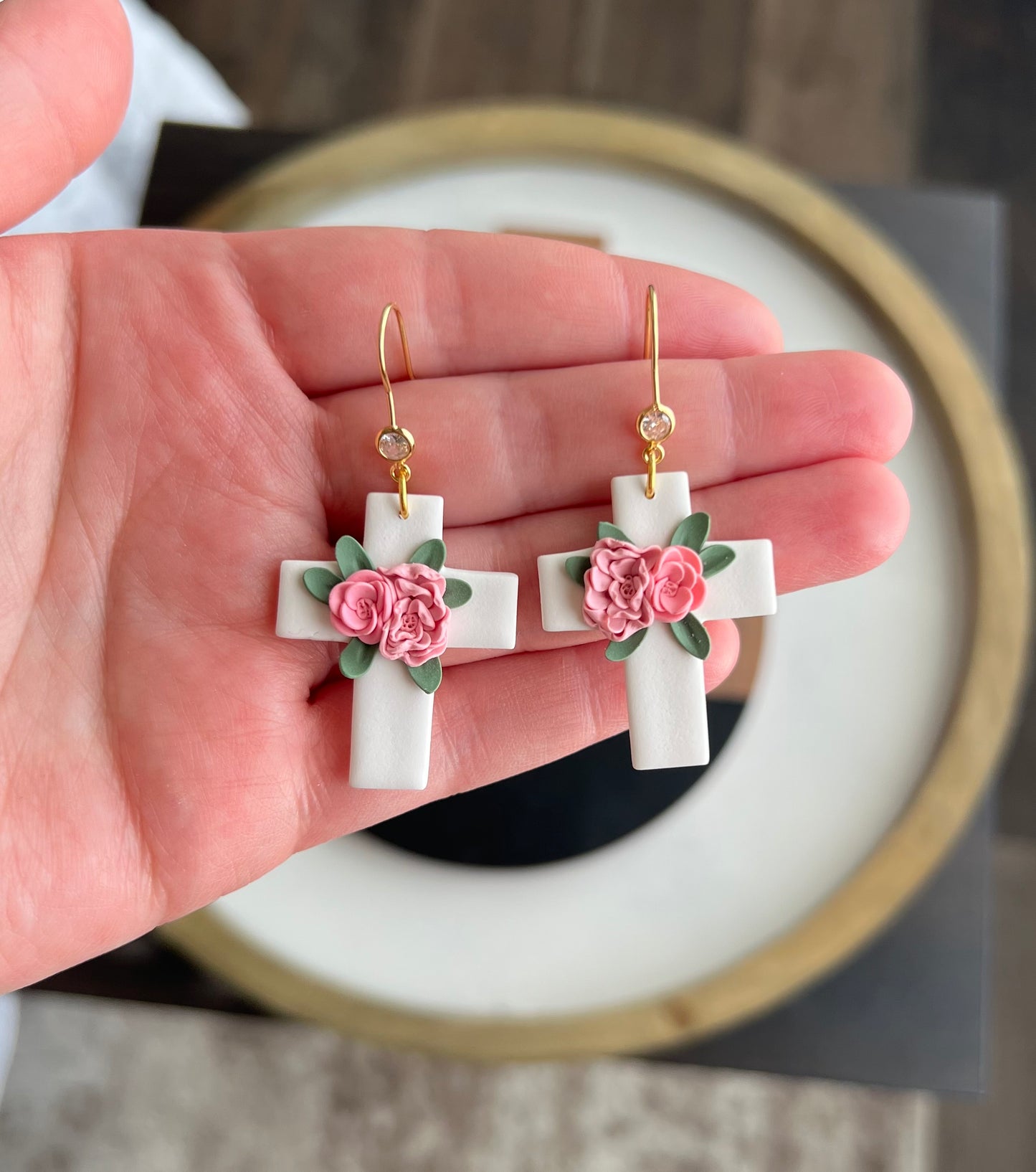 Pink Floral Crosses