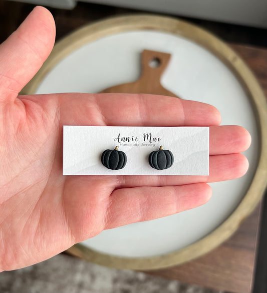 Black Pumpkin Studs