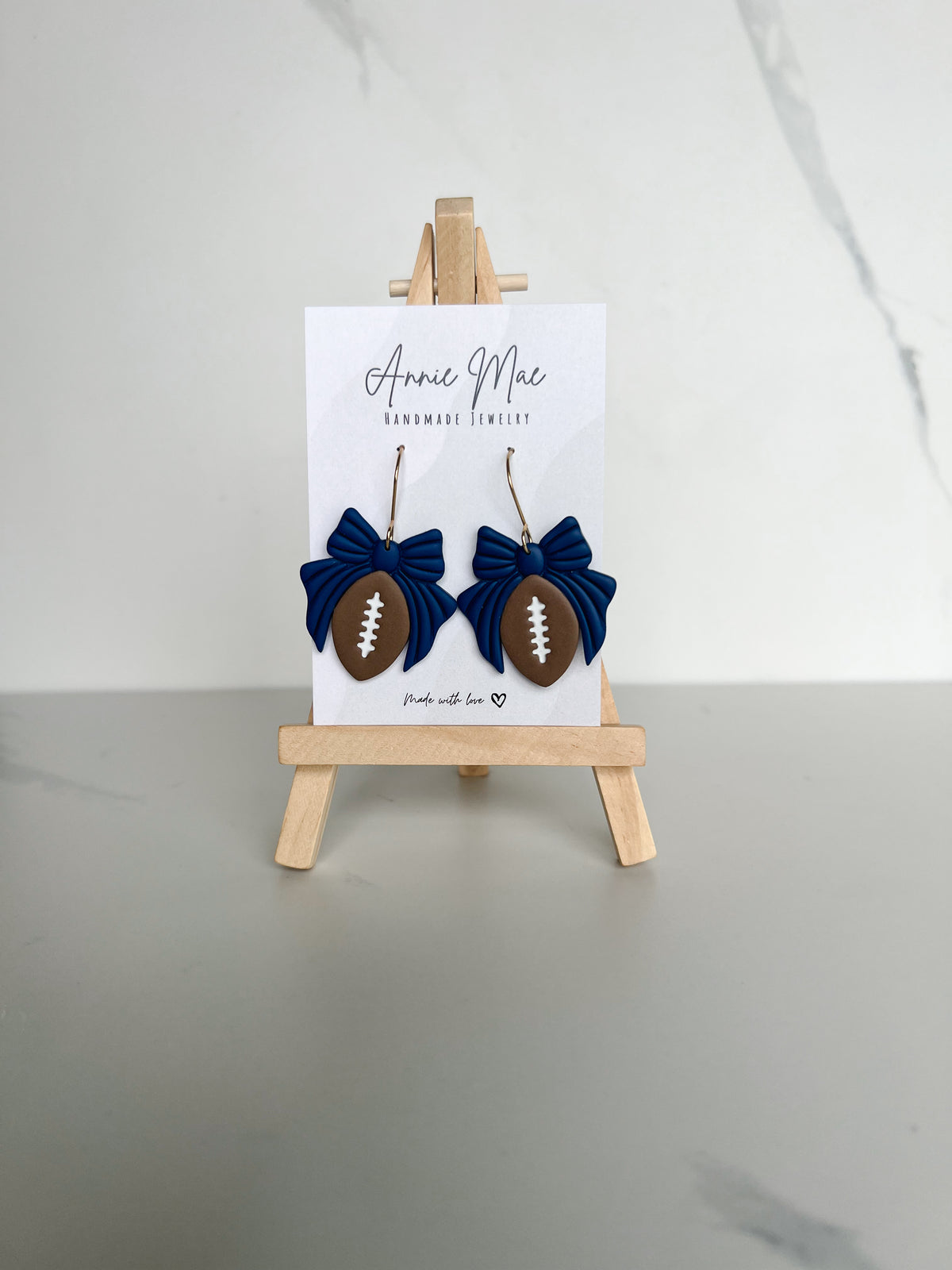 Bows & Footballs - Navy - PRE ORDER