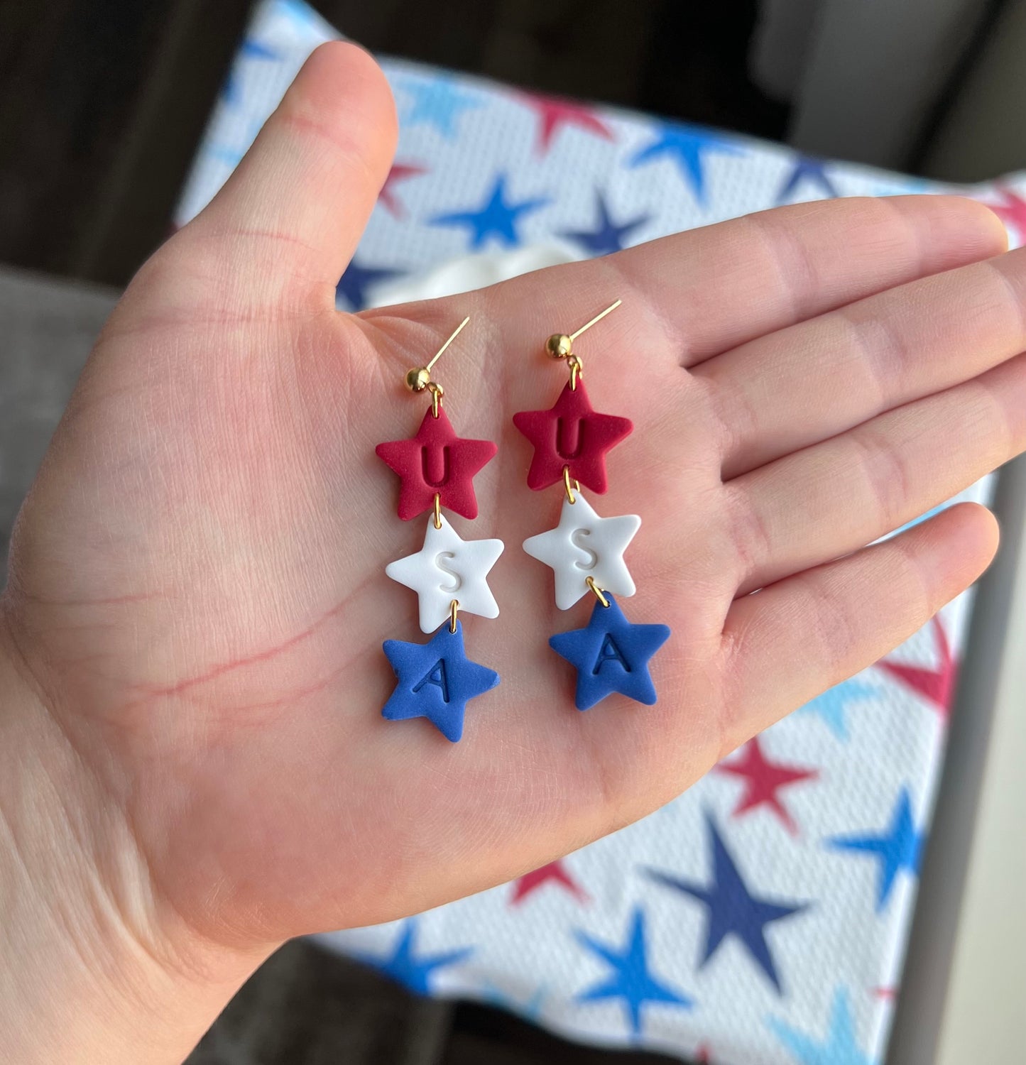 USA Star Trio - Red, White, and Blue