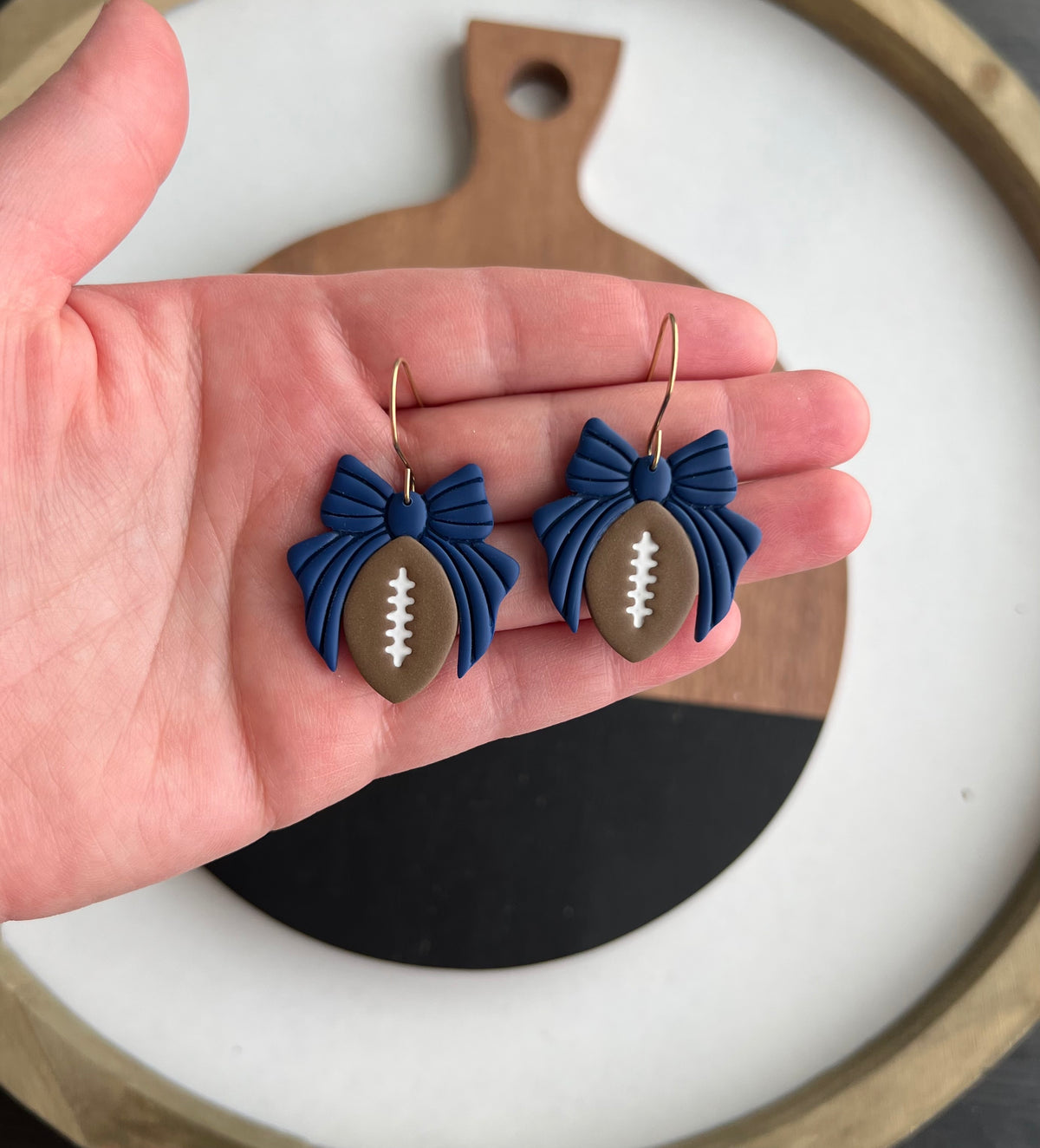 Bows & Footballs - Navy - PRE ORDER