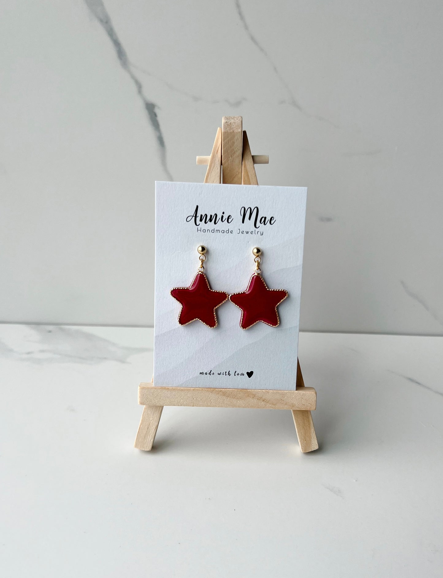 Gold Star Bezel - Deep Red