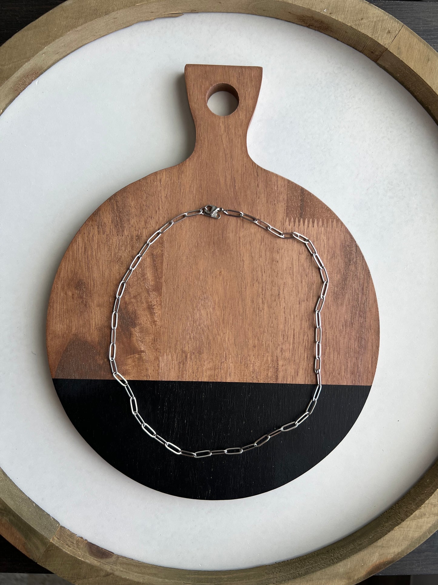 Silver Paperclip Chain Necklace