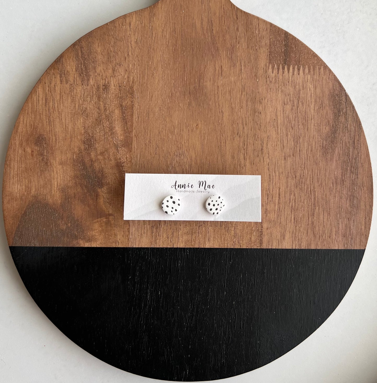 White Polka Dot Studs