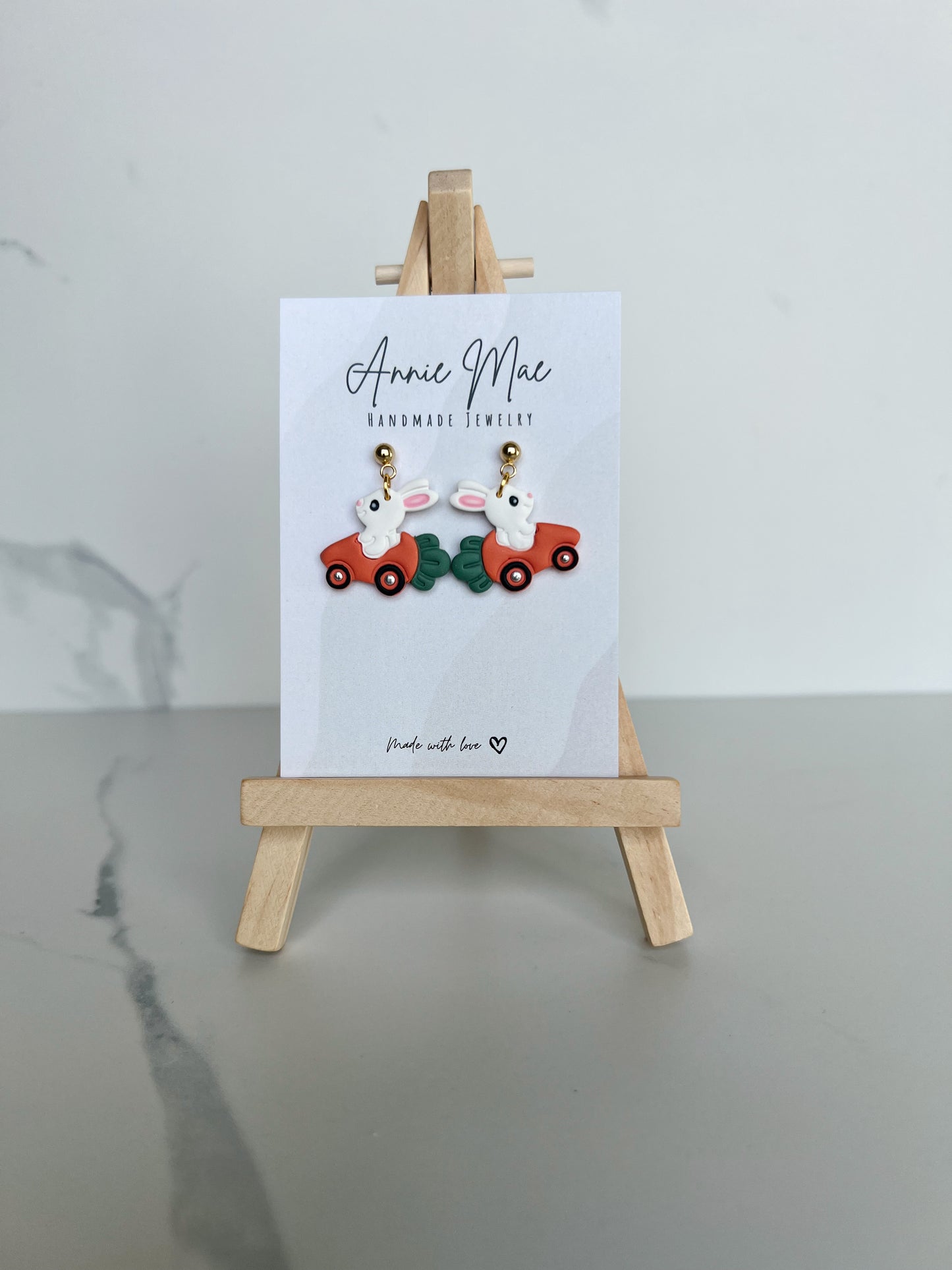 Small Bunny in Carrot Car - PRE ORDER