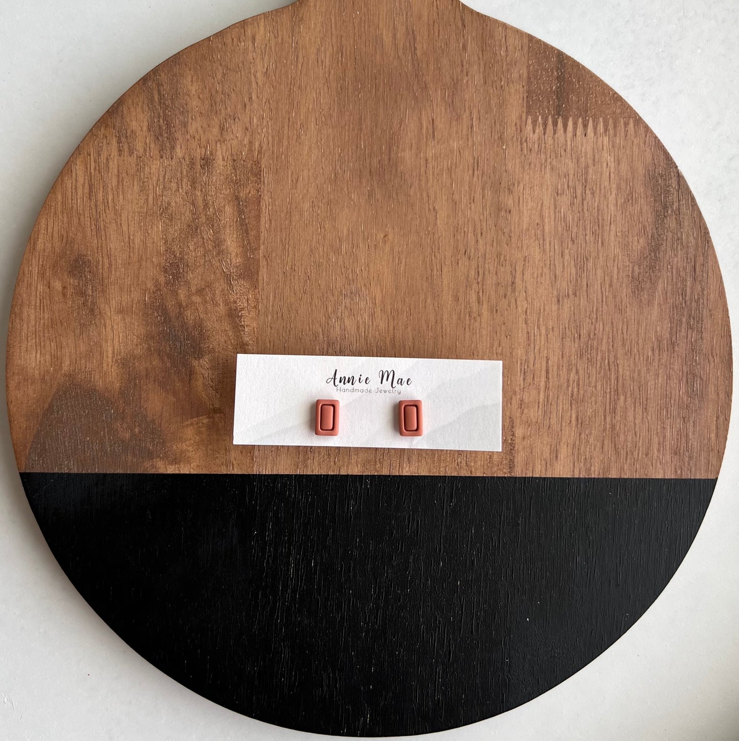 Terra Cotta Embossed Rectangle Studs