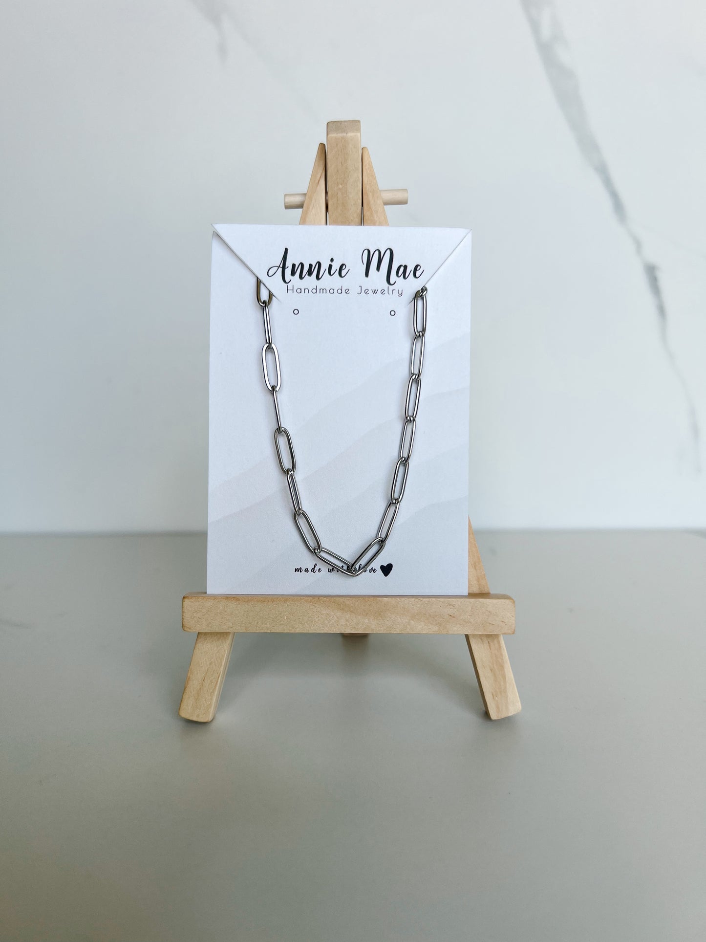 Silver Paperclip Chain Necklace