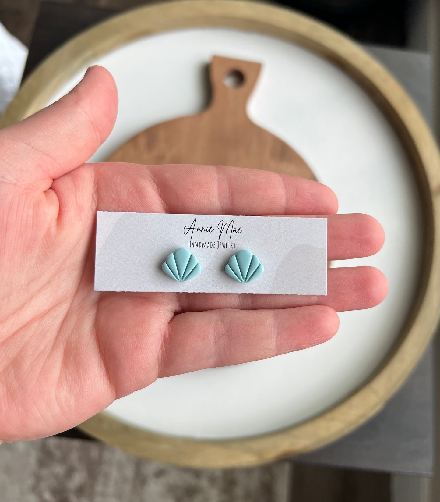 Seashell Studs - Blue - PRE ORDER
