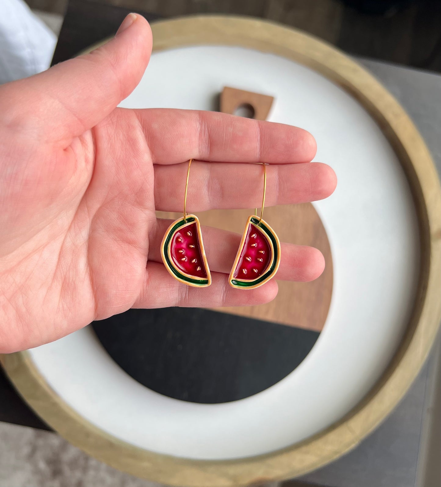 Watermelon Colored Resin Hoops - PRE ORDER