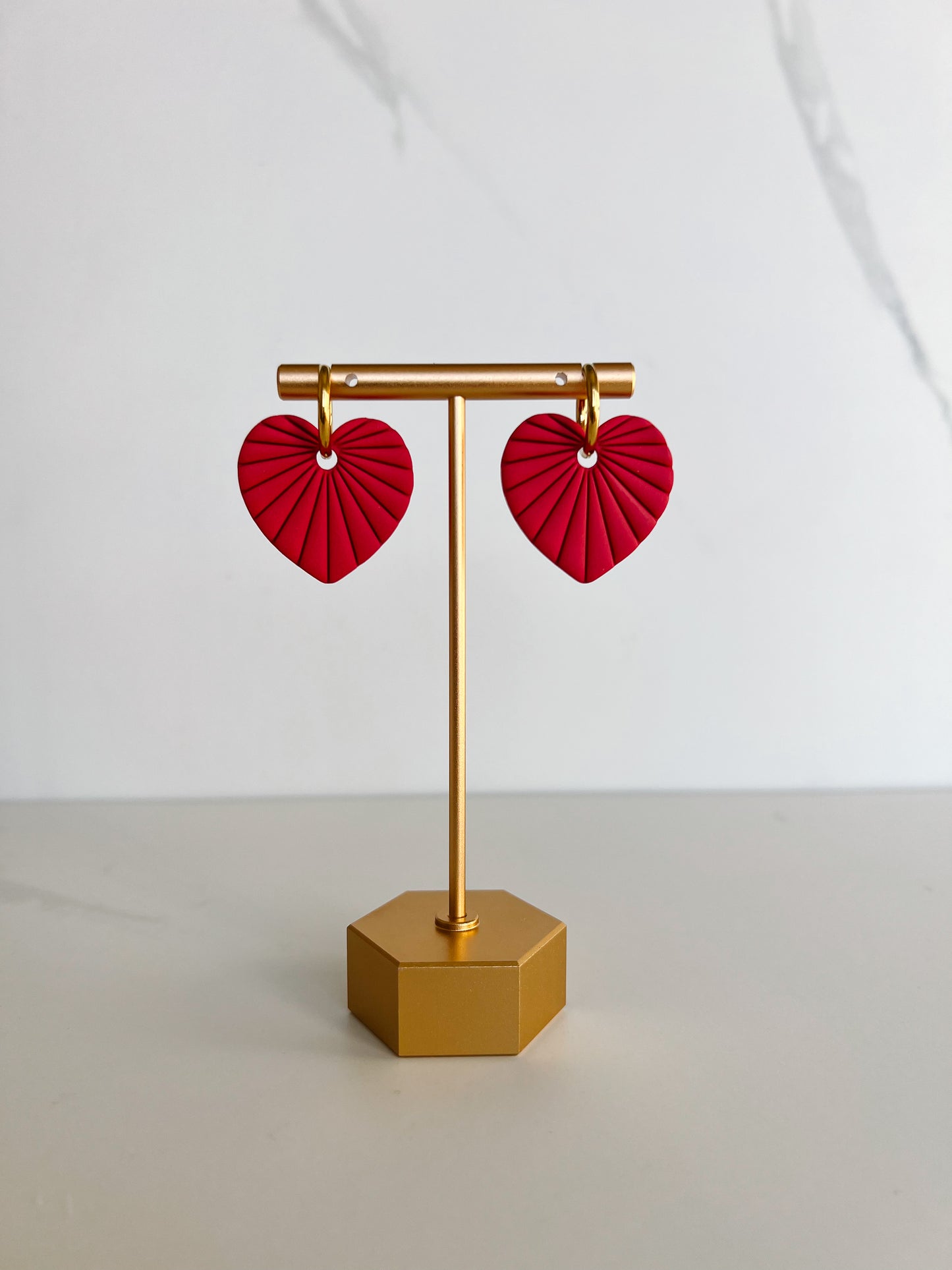 Heart Burst Hoops - Red