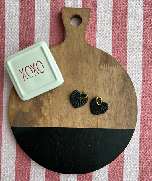 Heart Burst Hoops - Black